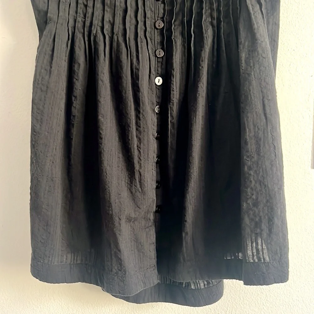 Free People Tate Tunic Black Mini Dress Open Back Lace Up NWOT